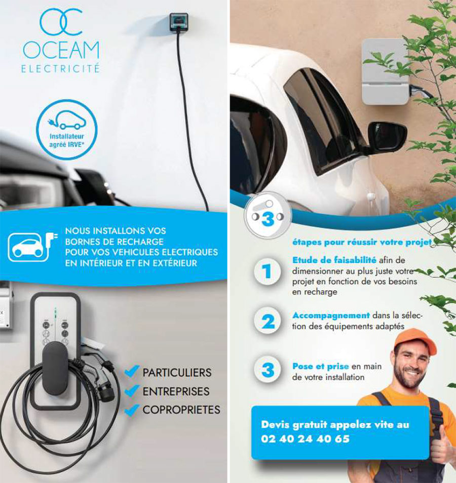 Pose Recharge Vehicule électrique OCEAM 44